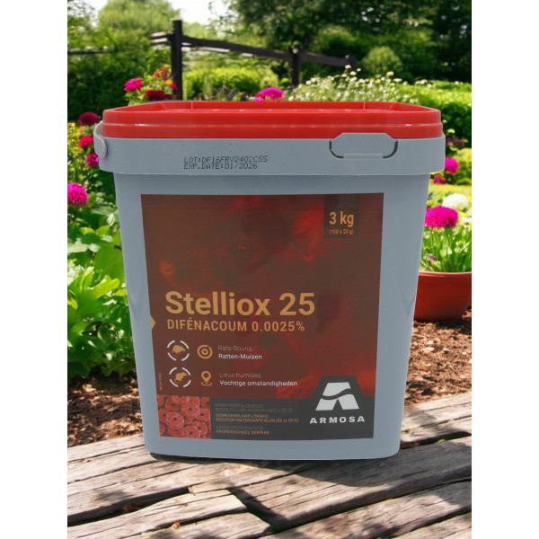 Stelliox 25 Difenacoum Blocs - Appât Rongeur , rat , souris .