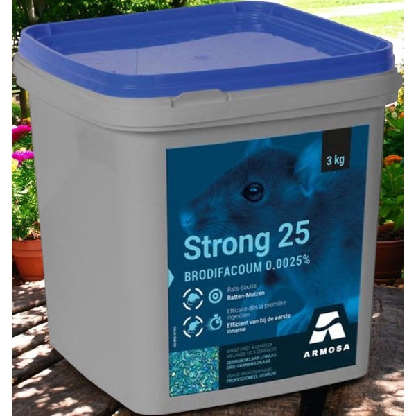 Strong 25  - Céréales Rats-Souris : Appât puissant 3KG