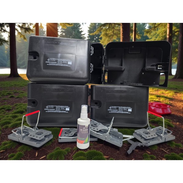 Pack non toxique boîtes de capture équipées de pièges mécaniques